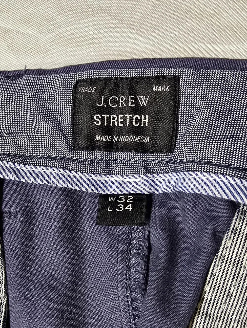 J.Crew 484 Slim Stretch Navy Chinos 32x34